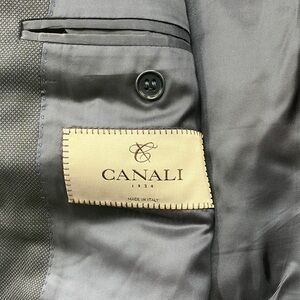 RECENT! Canali Navy Blue Window Pane Pattern Men's Blazer - Size 40 US